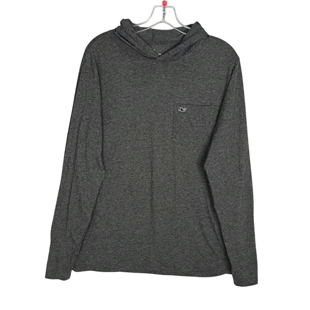 Vineyard Vines Edgartown Men's Gray Long Sleeve T Shirt With Hoodie Size S